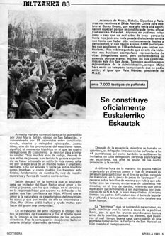 Noticia sobre la constitución de Euskalherriko Eskautat